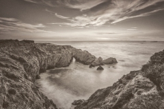 Sunset at Otter Point B+W